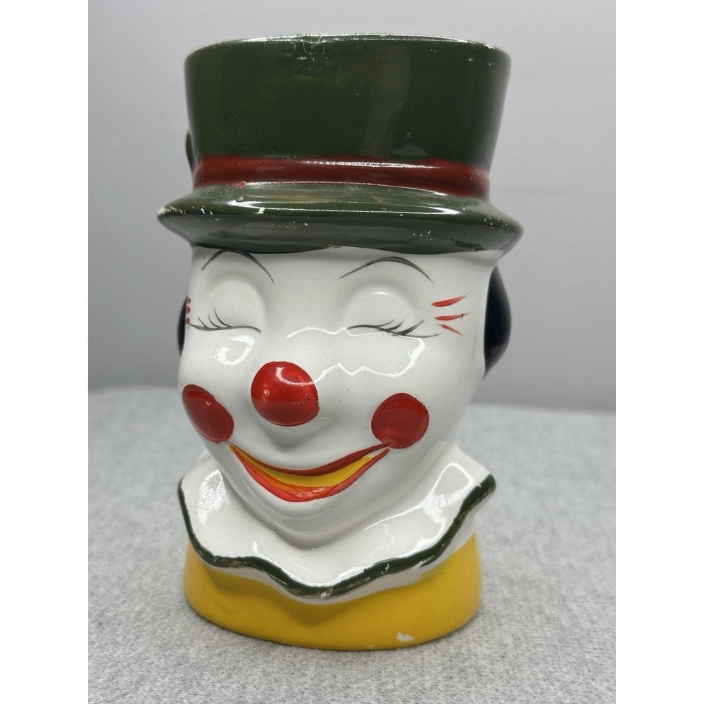 VTG Clown Head Vase Figurine Ceramic Planter T-9115 Nancy Pew Planter